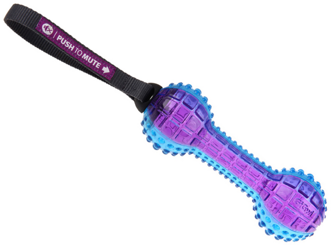 기그위 강아지 터그 덤밸 뮤트 장난감, 블루, 1개