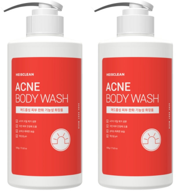 히즈클린 여드름 바디워시, 500ml, 2개