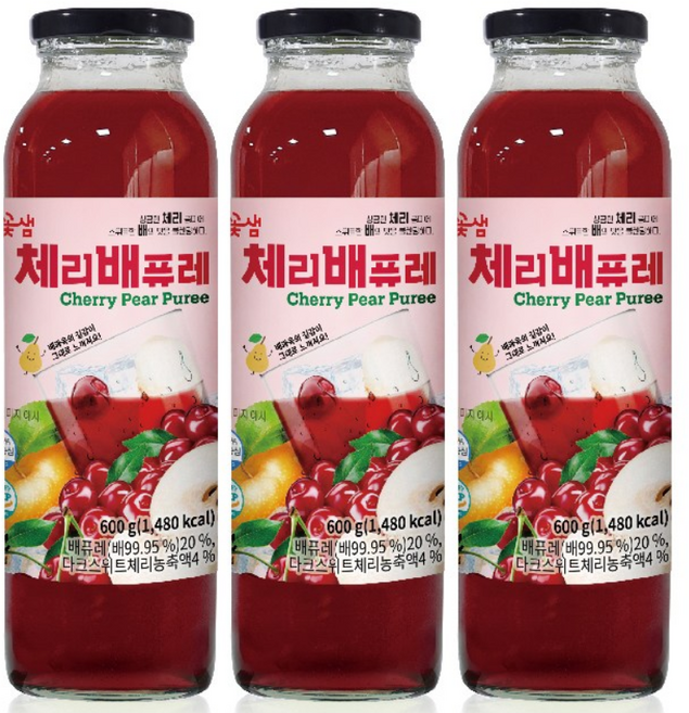 꽃샘 체리 배퓨레, 600g, 3개, 3개, 1개입