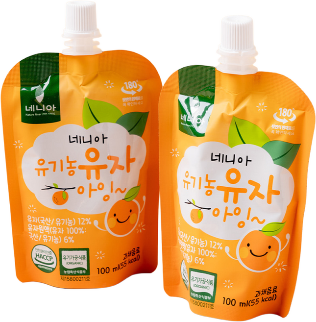 네니아 유기농 유자아잉, 100ml, 50개