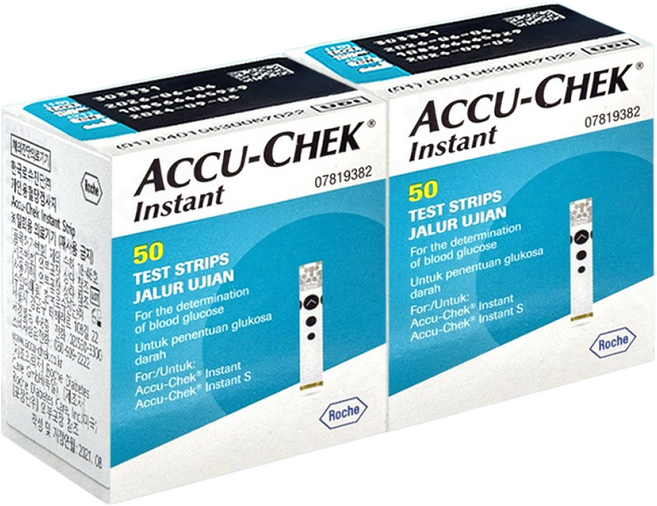 로슈 아큐첵 인스턴트 혈당시험지 100매+ 알콜솜100 +호환침100매, 2박스