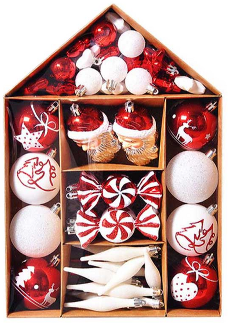 크리스마스 성탄 오너먼트 트리 장식 데코용품, 레드롤리팝, 70개