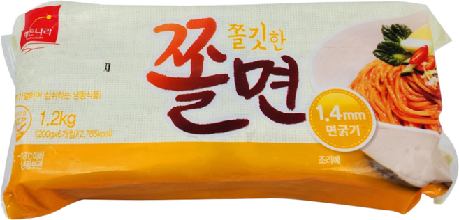 해든나라 쫄면 6인분 쫄면사리 굵은쫄면1.4 200gx6, 1.4kg, 1개