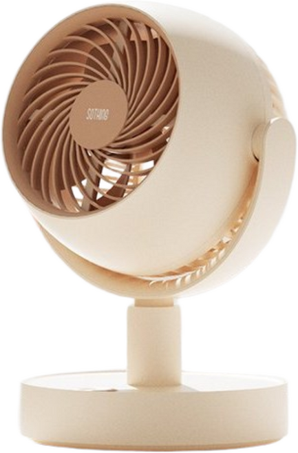 소싱 에어플레인 무선 USB 충전식 사무실 탁상용 미니 캠핑 자동회전 선풍기, 베이지
