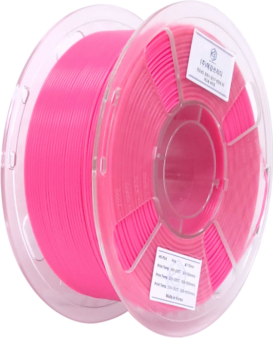 고품질 국산 PLA+ 필라멘트 1kg/1.75mm 3D프린터 펜 재료 뱀부랩호환, 핑크