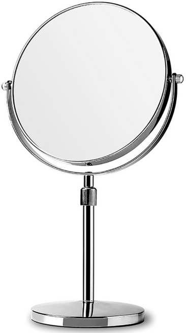 리빙픽 회전 양면 조절형 3배 확대 8인치 탁상용 화장거울, 실버