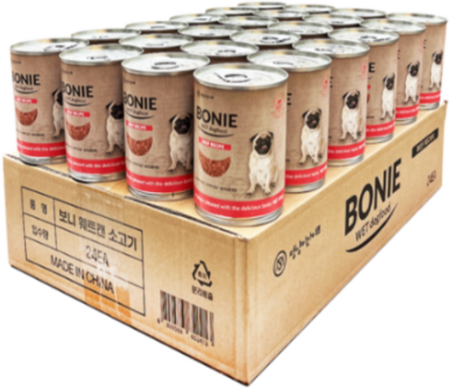 댕냥이라이프 강아지 보니웨트캔 375g, 24개, 소고기
