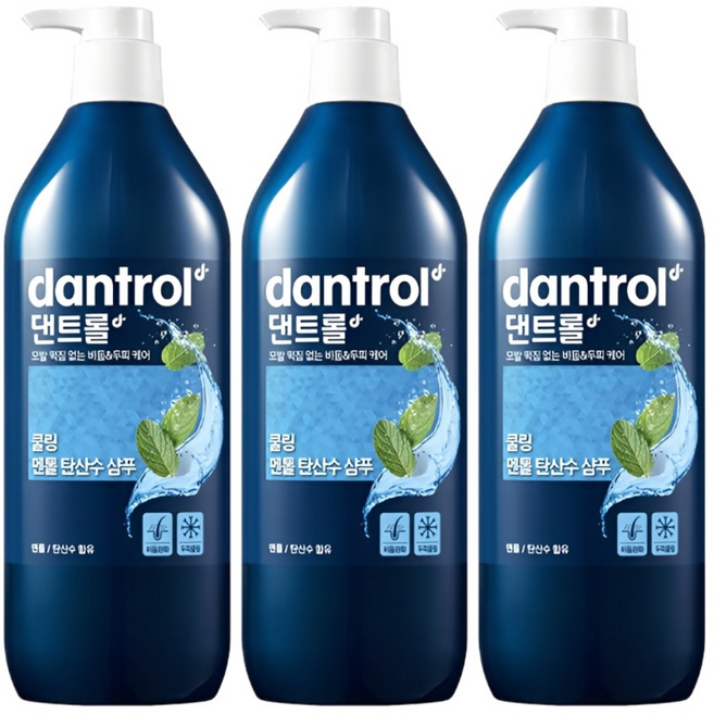댄트롤 쿨링 멘톨 탄산수 샴푸, 820ml, 3개