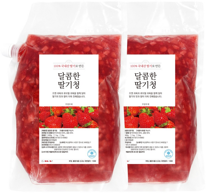 담아요 수제 달콤한 딸기청, 2개, 1개입, 1kg