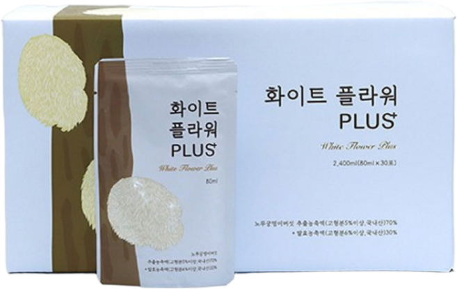 흰달 화이트플라워플러스 80ml 30포 노루궁뎅이버섯 추출물, 30개