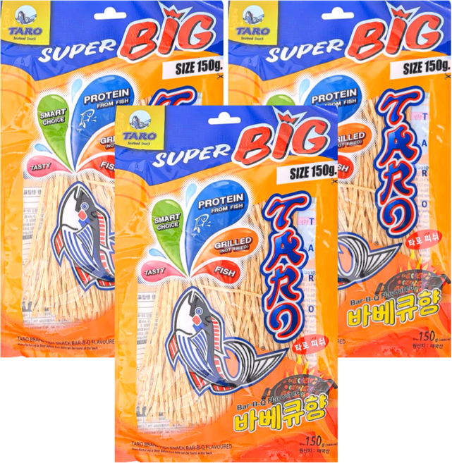 타로 피쉬스낵 바베큐 플레이버, 3개, 150g