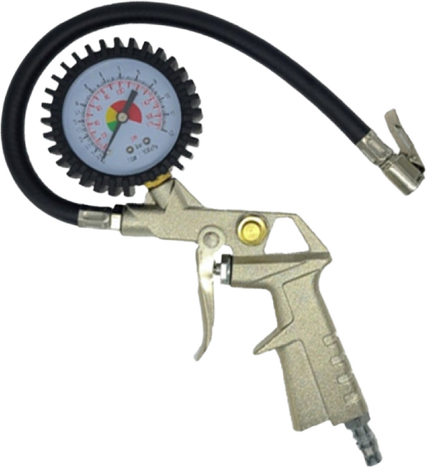 자동차 타이어 게이지 공기주입기 건타입 바람, 1개