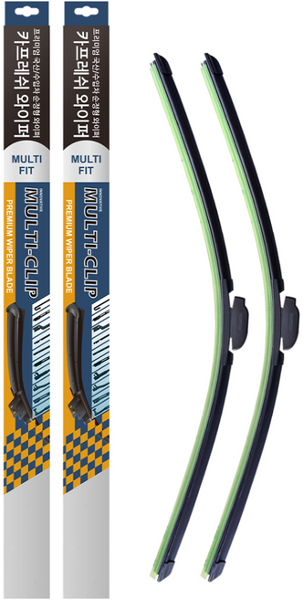 차차차 국산차 수입차 고성능 하이브리드 멀티클립 차량용 와이퍼 고급형 와이퍼 1+1 세트