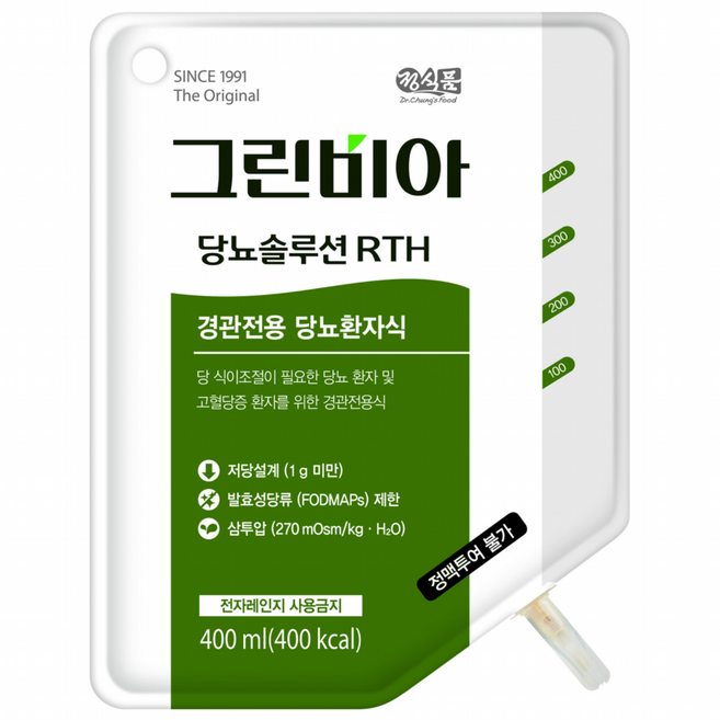[정식품] 그린비아 RTH 당뇨솔루션 400mlx20포, 400ml, 20개