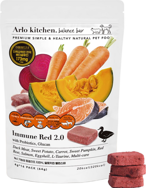 알로키친 기관지 기침 완화 자연식 이뮨레드 16개입, 오리, 64g, 1개