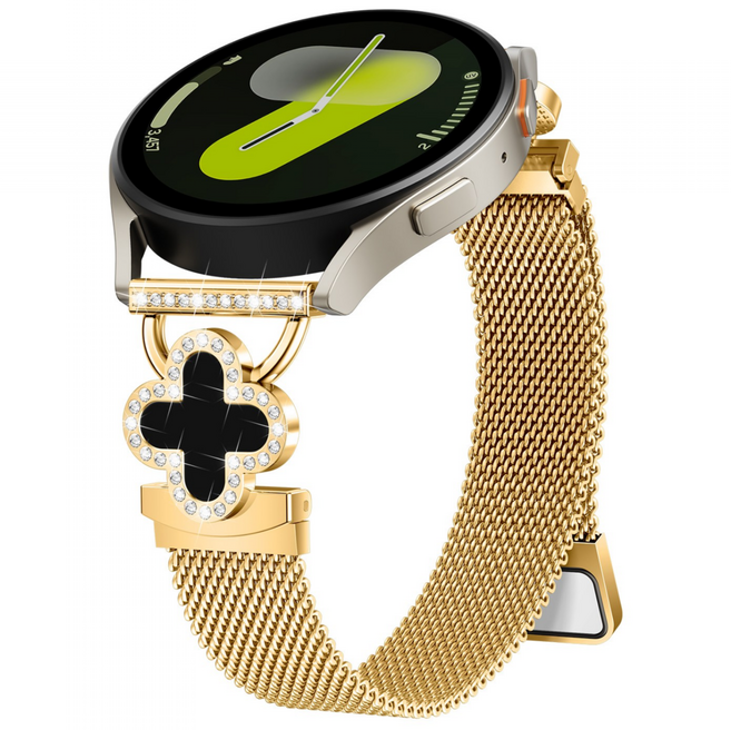 갤럭시워치 호환 슬림 메탈 밀레니즈 마그네틱 여성 스트랩, 골드/블랙