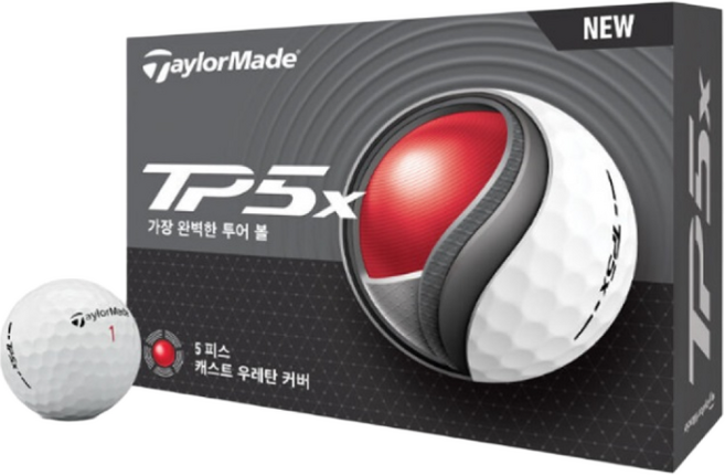 테일러메이드 TM24 TP5 X 5피스 우레탄 골프공, 화이트, 12개입, 1개