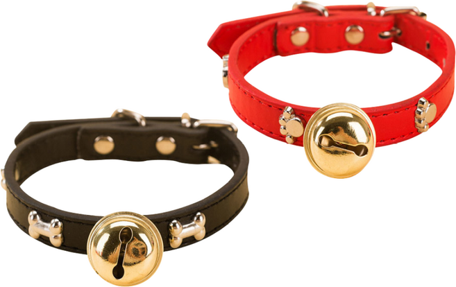 숑숑펫 링링 반려동물 방울 목걸이 1+1, 블랙+레드, 1개