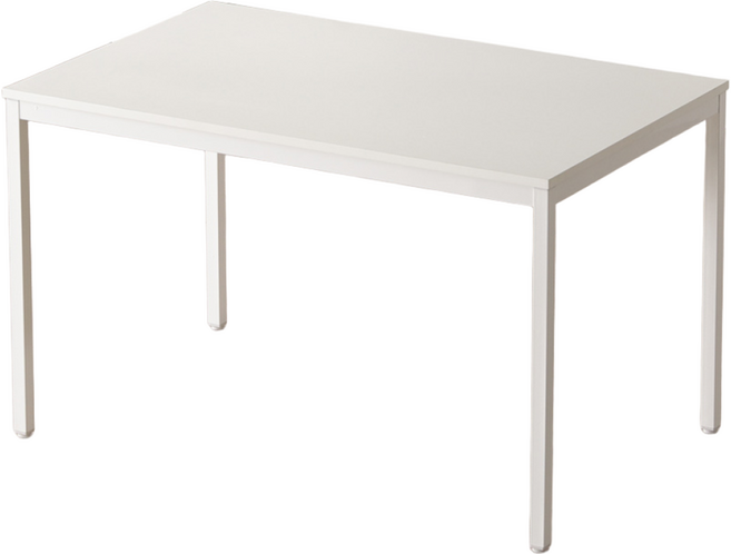 오피스엔홈 엘미오 750 1200 1800 철재 테이블 식탁 업소용, 프레임화이트 + 화이트