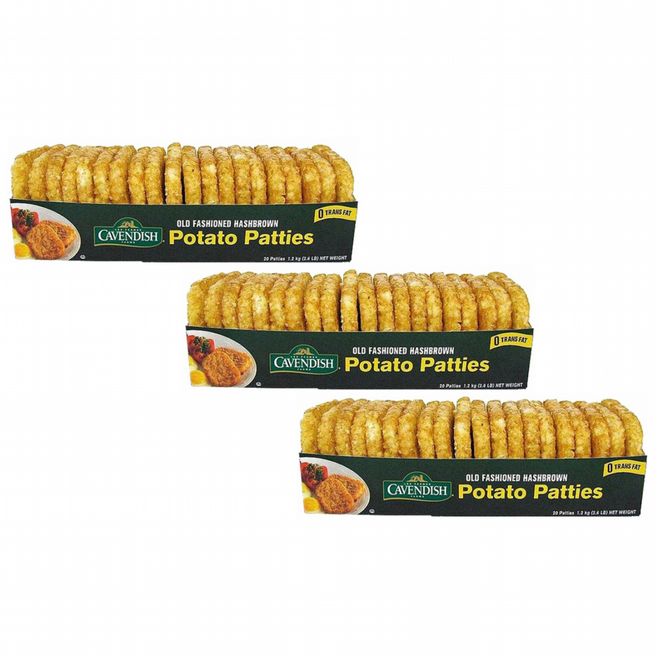 무료배송! 코스트코 캐빈디쉬 해쉬브라운 감자튀김 1.2kg x 3 (60개입) 아이스박스 포장발송, 3개