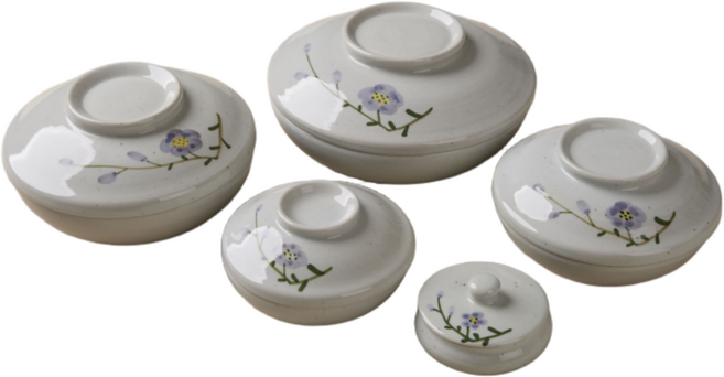 초여도예 찜기5단세트 전자레인지용 도자기 - 계란찜이 붙지않고 밥데우기 짱. 과일 야채보관 신선도 완죤 오래가요., 5개