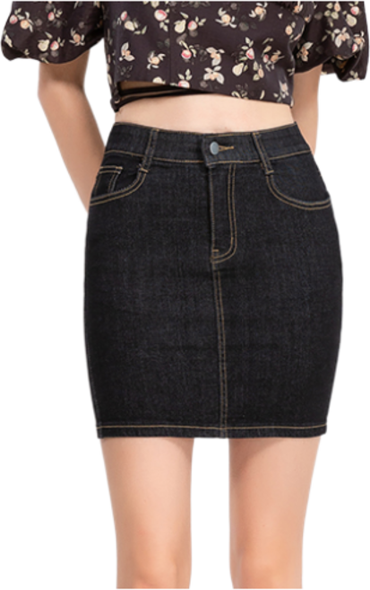 엘블로썸 H라인 스판 데님 스커트 (6개색상)