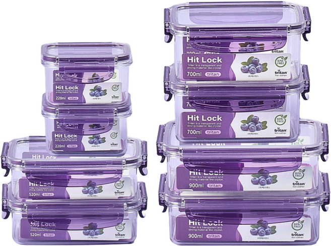 에코센스 올트라이탄 냉동 밥보관 소분 밀폐용기 히트락 반찬통 세트 8P