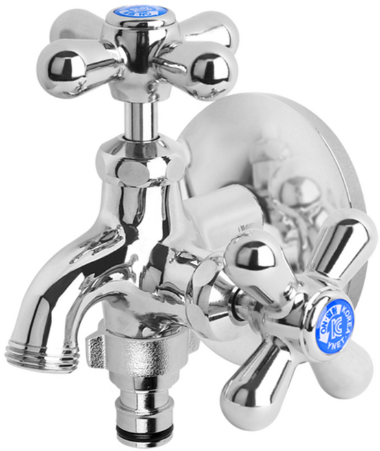 와이넷 딱이지 두갈래수도꼭지, F 황동두갈래스크류왕꼭지 × 냉수 × 1개, 냉수, 1개