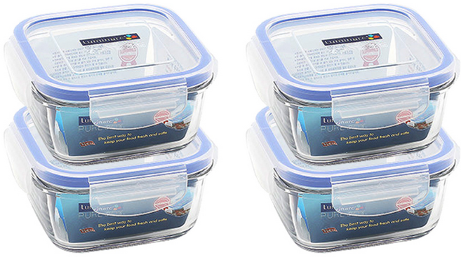 루미낙 퓨어박스 정사각 밀폐용기, 4개