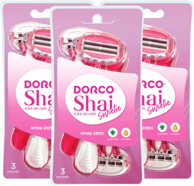 도루코 샤이스위티 일회용 면도기, 3개입, 3개