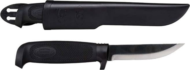 마티니 팀버잭 나이프 휴대용 아웃도어 캠핑 나이프 (플라스틱 쉬스), 1개, 블랙