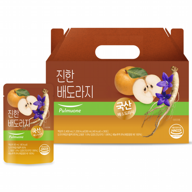 풀무원녹즙 진한 배도라지즙, 80ml, 30개