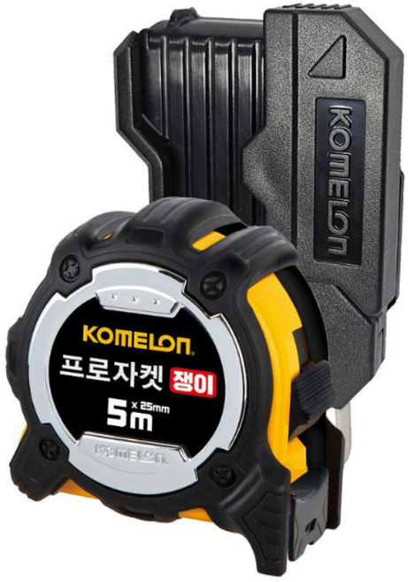 코메론 프로자켓 쟁이 줄자 KMC-31JTNL 5M x 25mm 벨트홀더 락줄자 양면측정, 1개