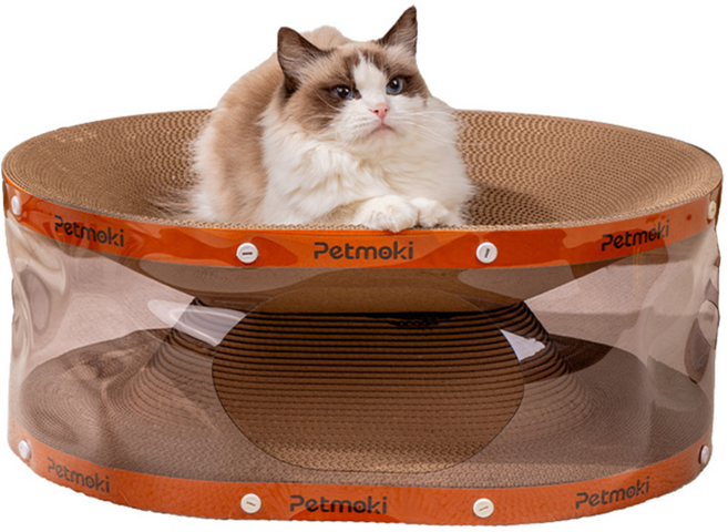 헬로미펫 터널형 고양이 스크래쳐 하우스 숨숨집 2층 구조, 1개, 레드