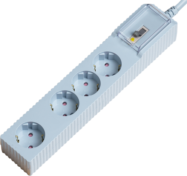 파워존 웨이브 자동소화 고용량 멀티탭4구 누전차단 50cm 1.5m 3m 5m 7m 에어컨 냉풍기, 1.5m파스텔블루, 1개