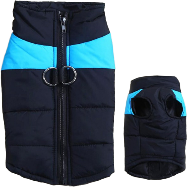 방수 지퍼 패딩 조끼 WI014DG, 블루, 1개