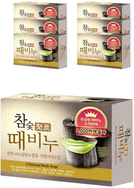 무궁화 참숯 때비누, 90g, 7개