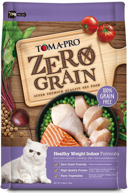 TOMA-PRO 優格零穀室內貓體重管理配方 2.5磅 1.13kg 1個 Chicken Salmon and Turkey, Chicken, Salmon and Turkey