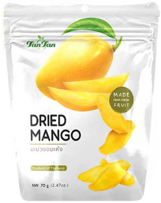 [백화점입점] 태국 건망고 슬라이스 말린 건조 망고 말랭이 건 말린 과일 원물 간식 탄탄망고, 1개, 70g
