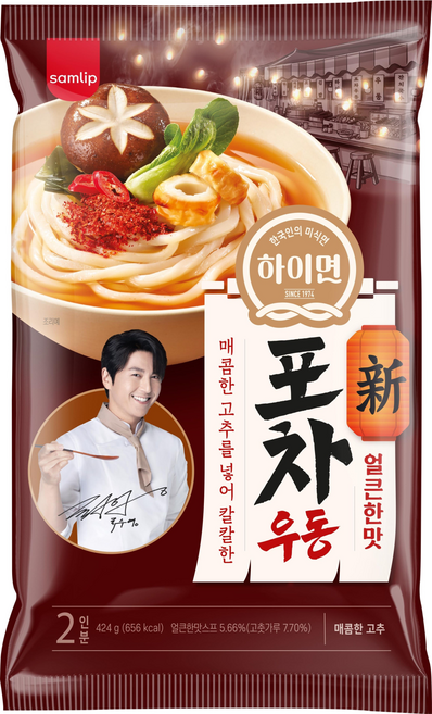 하이면 삼립 얼큰한맛 신포차우동 하이면 2인분, 424g, 3개