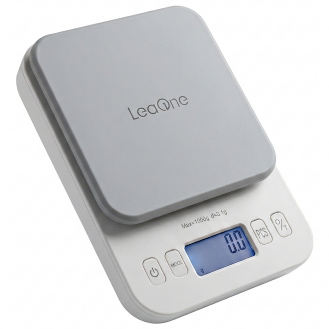 고정밀 0.1g 단위 가정용 전자 주방저울 베이킹 다이어트 계량 커피, TSD-01K, 화이트+그레이, 1kg