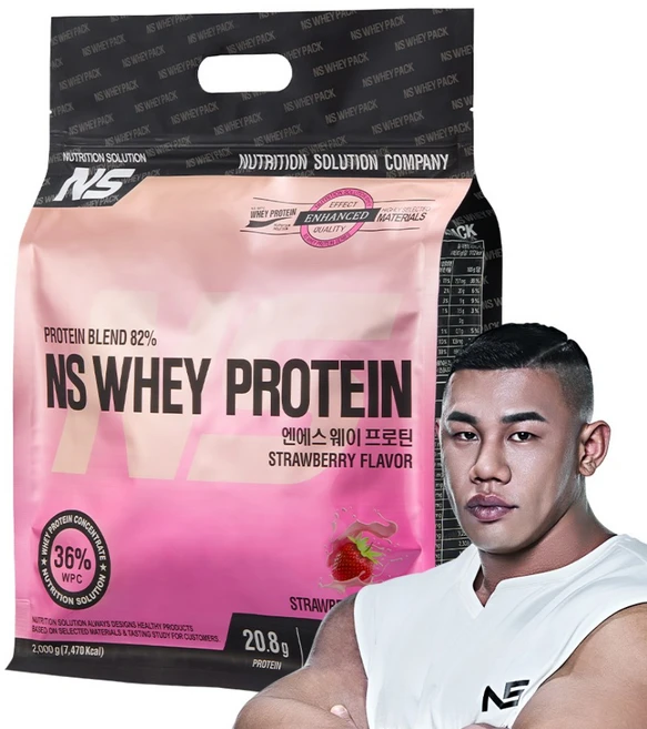 NS 웨이 프로틴 딸기맛 헬스보충제 프로틴, 1개, 2kg - 쿠팡