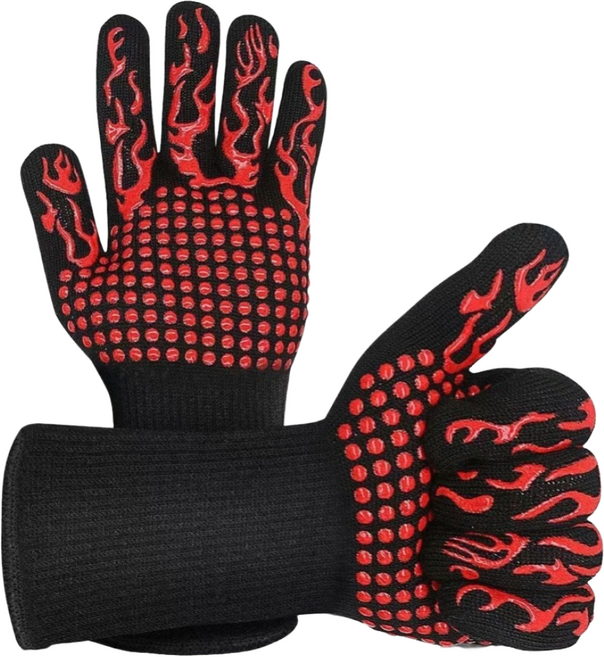 팩토리엘 화상방지 내열장갑 방열 캠핑 방염 바베큐 2P, 1세트, 레드