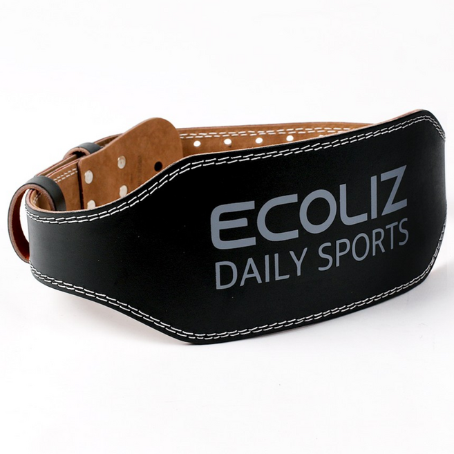 에코리즈 허리보호대 리프팅벨트 가죽 역도벨트 더블, 블랙, 더블M(110cm)