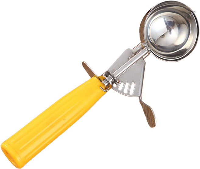 아이스크림 푸는 스쿱 스텐레스 디셔, 1개, 옐로우