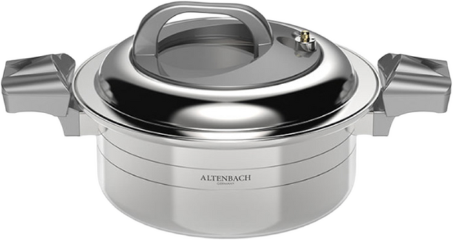 알텐바흐 엑스쿠첸 통5중 저압 냄비 4L, 24cm, 실버, 1개