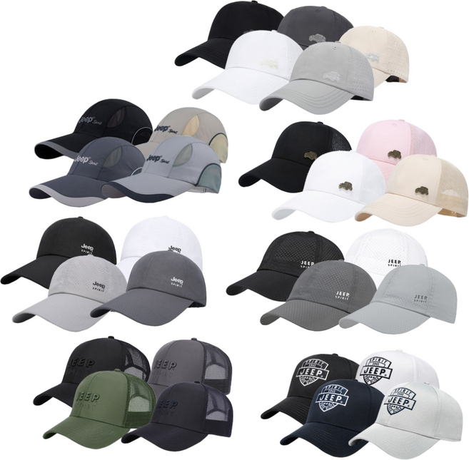 웹도매 JEEP SPIRIT 여름모자 -3 볼캡, CA0207, 다크그레이, 1개