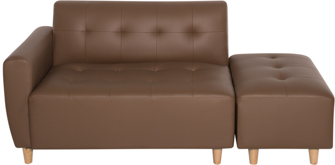 [20조한정 추가할인쿠폰] 에보니아 뮤즈 2인소파 스툴포함 카우치소파 쇼파, 우형_PU가죽_카푸치노