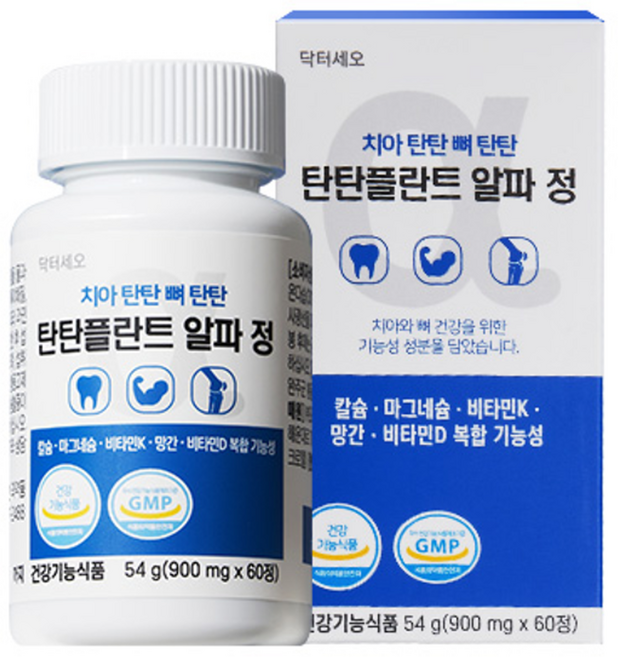 닥터세오 치아탄탄 뼈탄탄 탄탄플란트 알파정 치아 뼈 골다공증 칼마디 영양제, 1개, 60정