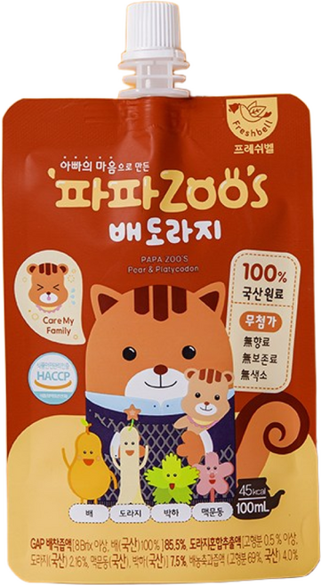 프레쉬벨 파파아이 파파주스 배 도라지 100ml, 1개, 혼합맛(배/도라지)